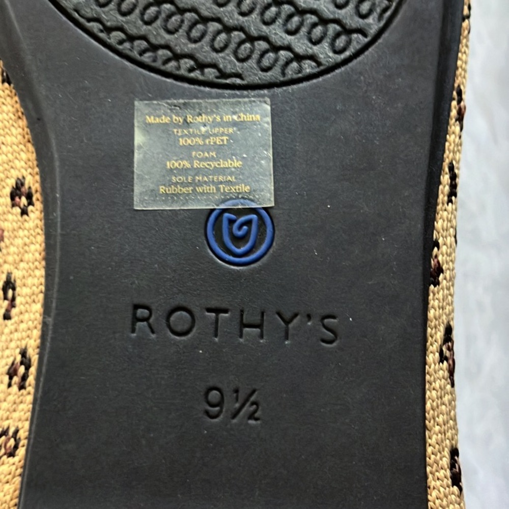 Like New Rothy’s The Flat Round Toe Retired Print Leopard Print Ballet Flats 9.5 - Picture 10 of 12